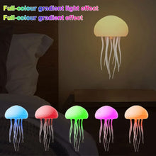 The AquaGlow Jellyfish Night Light responding to music with dynamic color-changing effects.