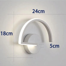 Dimensions of arc LED wall light: height 18 cm, width 24 cm, depth 5 cm