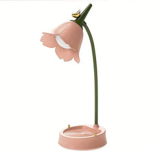 Soft pink LumiBloom Table Lamp, perfect for bedroom decor and soft ambient lighting.