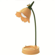 Charming yellow LumiBloom Table Lamp with a modern and nature-inspired aesthetic.