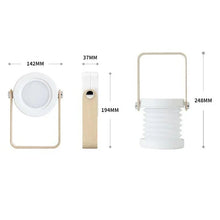 Dimensional diagram of the TrailOrb 4-in-1 Folding Lamp, illustrating its adjustable size and versatility.